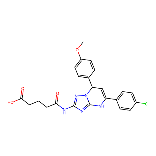 4-{[5-(4-CHLOROPHENYL)-7-(4-METHOXYPHENYL)-4H,7H-[1,2,4]TRIAZOLO[1,5-A]PYRIMIDIN-2-YL]CARBAMOYL}BUTANOIC ACID structure