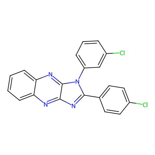 1-(3-chlorophenyl)-2-(4-chlorophenyl)-1H-imidazo[4,5-b]quinoxaline structure