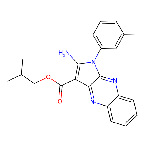 2-Methylpropyl 2-amino-1-(3-methylphenyl)pyrrolo[3,2-b]quinoxaline-3-carboxylate structure