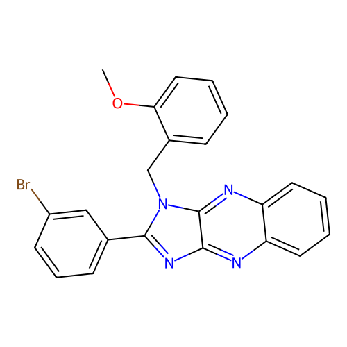 2-(3-bromophenyl)-1-(2-methoxybenzyl)-1H-imidazo[4,5-b]quinoxaline structure