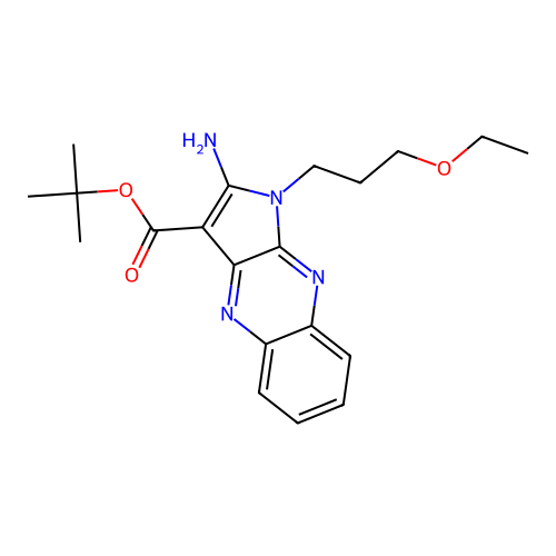 tert-butyl 2-amino-1-(3-ethoxypropyl)-1H-pyrrolo[2,3-b]quinoxaline-3-carboxylate structure