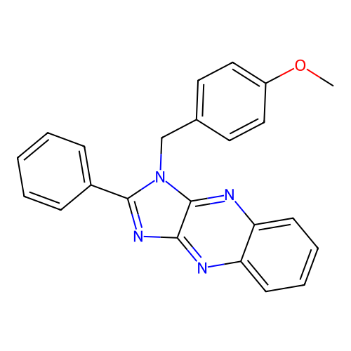 1-(4-methoxybenzyl)-2-phenyl-1H-imidazo[4,5-b]quinoxaline structure