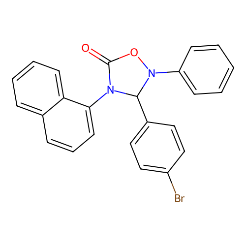 3-(4-Bromophenyl)-4-(naphthalen-1-yl)-2-phenyl-1,2,4-oxadiazolidin-5-one structure