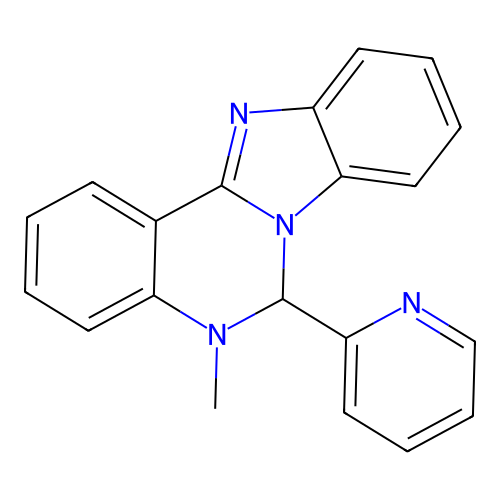 5-Methyl-6-(pyridin-2-yl)-5,6-dihydrobenzimidazo[1,2-c]quinazoline structure