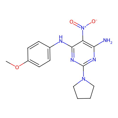 (6-Amino-5-nitro-2-pyrrolidinylpyrimidin-4-yl)(4-methoxyphenyl)amine structure