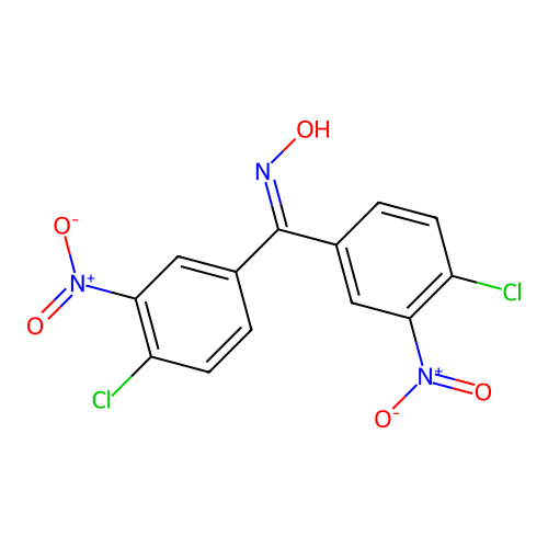 1,1-bis(4-chloro-3-nitrophenyl)-N-hydroxymethanimine structure