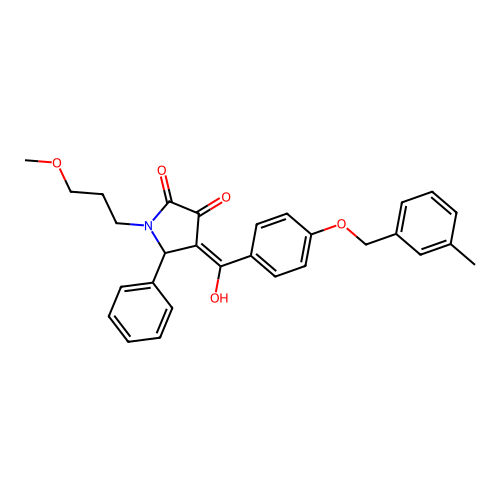 (4E)-4-(hydroxy{4-[(3-methylbenzyl)oxy]phenyl}methylidene)-1-(3-methoxypropyl)-5-phenylpyrrolidine-2,3-dione structure