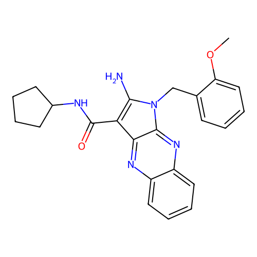 2-amino-N-cyclopentyl-1-(2-methoxybenzyl)-1H-pyrrolo[2,3-b]quinoxaline-3-carboxamide structure