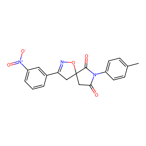 3-(3-nitrophenyl)-7-(p-tolyl)-1-oxa-2,7-diazaspiro[4.4]non-2-ene-6,8-dione structure