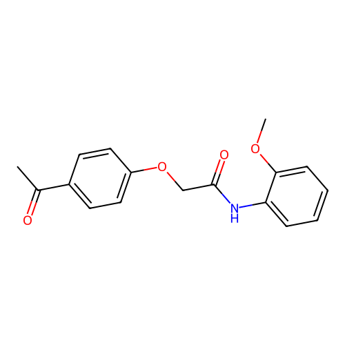 2-(4-acetylphenoxy)-N-(2-methoxyphenyl)acetamide structure