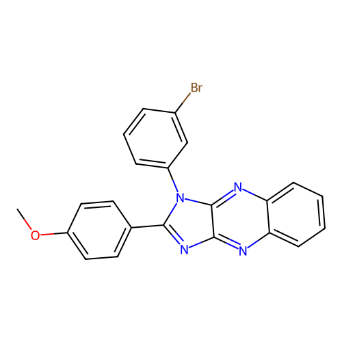 1-(3-bromophenyl)-2-(4-methoxyphenyl)-1H-imidazo[4,5-b]quinoxaline structure
