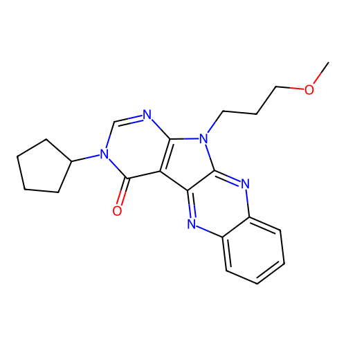 3-cyclopentyl-11-(3-methoxypropyl)-3H-pyrimido[5',4':4,5]pyrrolo[2,3-b]quinoxalin-4(11H)-one structure