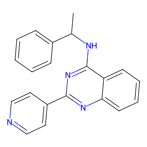 N-(1-phenylethyl)-2-(pyridin-4-yl)quinazolin-4-amine structure