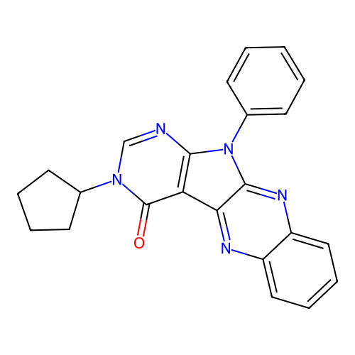 3-cyclopentyl-11-phenyl-3H-pyrimido[5',4':4,5]pyrrolo[2,3-b]quinoxalin-4(11H)-one structure