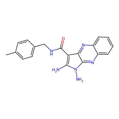 1,2-diamino-N-(4-methylbenzyl)-1H-pyrrolo[2,3-b]quinoxaline-3-carboxamide structure