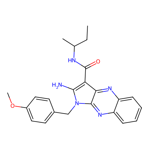 2-amino-N-(butan-2-yl)-1-(4-methoxybenzyl)-1H-pyrrolo[2,3-b]quinoxaline-3-carboxamide structure