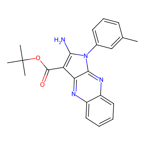 Tert-butyl 2-amino-1-(3-methylphenyl)pyrrolo[3,2-b]quinoxaline-3-carboxylate structure