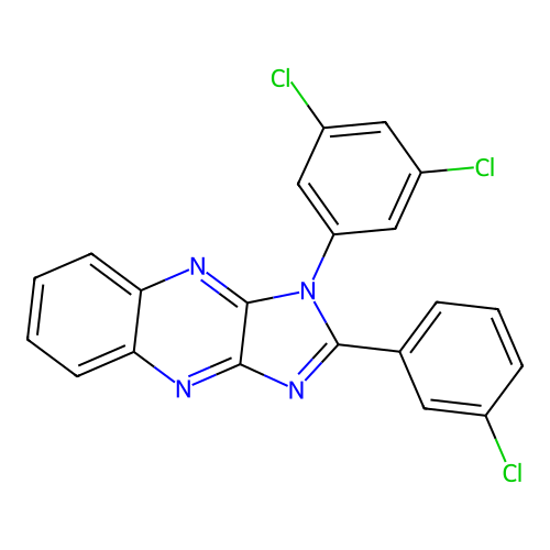 2-(3-chlorophenyl)-1-(3,5-dichlorophenyl)-1H-imidazo[4,5-b]quinoxaline structure