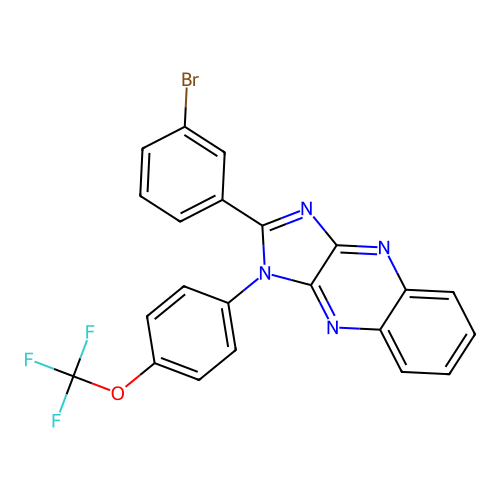2-(3-bromophenyl)-1-(4-(trifluoromethoxy)phenyl)-1H-imidazo[4,5-b]quinoxaline structure