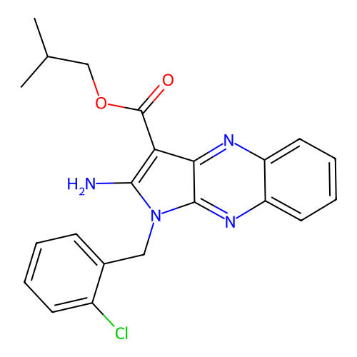 2-methylpropyl 2-amino-1-(2-chlorobenzyl)-1H-pyrrolo[2,3-b]quinoxaline-3-carboxylate structure