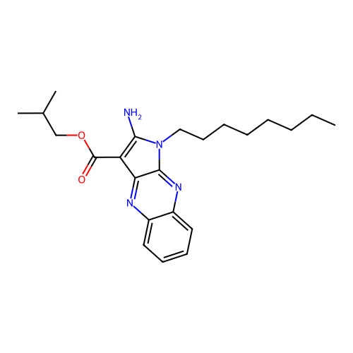 2-methylpropyl 2-amino-1-octyl-1H-pyrrolo[2,3-b]quinoxaline-3-carboxylate structure