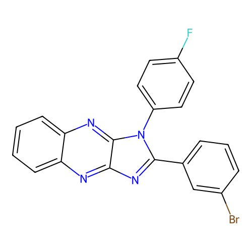 2-(3-bromophenyl)-1-(4-fluorophenyl)-1H-imidazo[4,5-b]quinoxaline structure