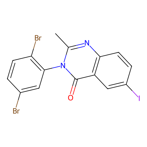 3-(2,5-dibromophenyl)-6-iodo-2-methylquinazolin-4(3H)-one structure