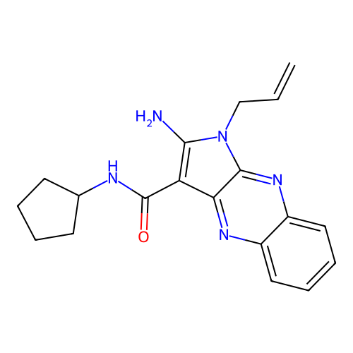 1-allyl-2-amino-N-cyclopentyl-1H-pyrrolo[2,3-b]quinoxaline-3-carboxamide structure