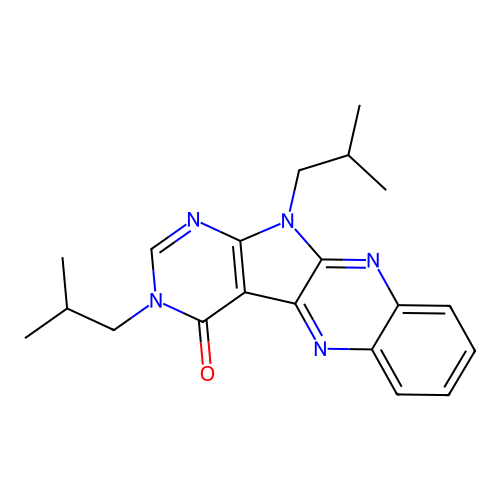 3,11-Diisobutyl-3,11-dihydro-1,3,5,10,11-pentaaza-benzo[b]fluoren-4-one structure