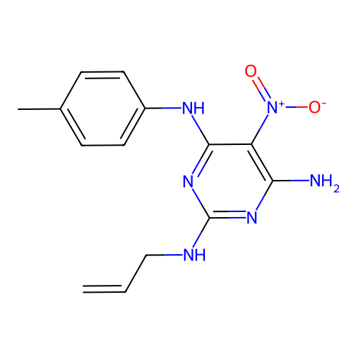 [6-Amino-5-nitro-2-(prop-2-enylamino)pyrimidin-4-yl](4-methylphenyl)amine structure