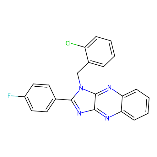 1-(2-chlorobenzyl)-2-(4-fluorophenyl)-1H-imidazo[4,5-b]quinoxaline structure