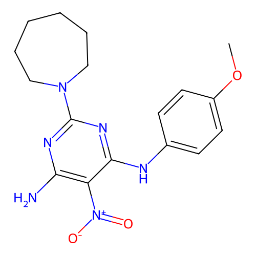 2-(Azepan-1-YL)-N4-(4-methoxyphenyl)-5-nitropyrimidine-4,6-diamine structure