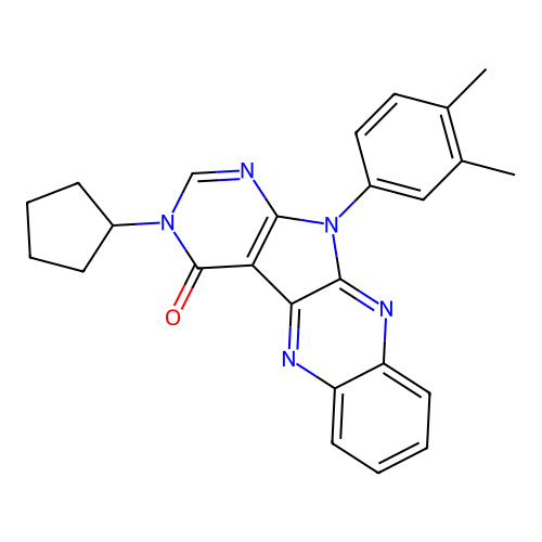 3-cyclopentyl-11-(3,4-dimethylphenyl)-3H-pyrimido[5',4':4,5]pyrrolo[2,3-b]quinoxalin-4(11H)-one structure