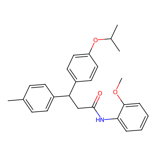 3-(4-isopropoxyphenyl)-N-(2-methoxyphenyl)-3-(p-tolyl)propanamide structure