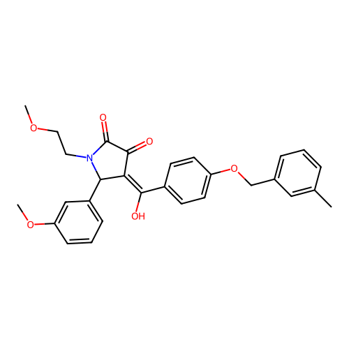 (4E)-4-(hydroxy{4-[(3-methylbenzyl)oxy]phenyl}methylidene)-1-(2-methoxyethyl)-5-(3-methoxyphenyl)pyrrolidine-2,3-dione structure