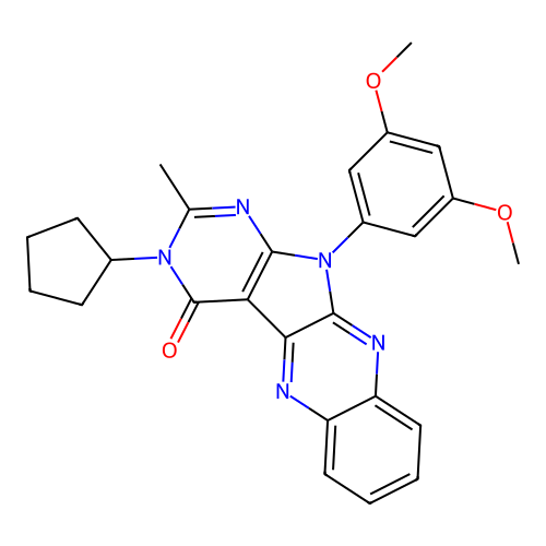 3-cyclopentyl-11-(3,5-dimethoxyphenyl)-2-methyl-3,11-dihydro-4H-pyrimido[5',4':4,5]pyrrolo[2,3-b]quinoxalin-4-one structure