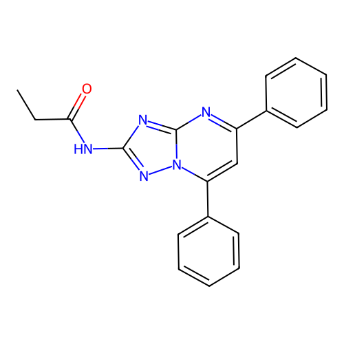 N-(5,7-diphenyl-[1,2,4]triazolo[1,5-a]pyrimidin-2-yl)propanamide structure