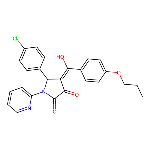 5-(4-chlorophenyl)-3-hydroxy-4-(4-propoxybenzoyl)-1-(pyridin-2-yl)-1H-pyrrol-2(5H)-one structure