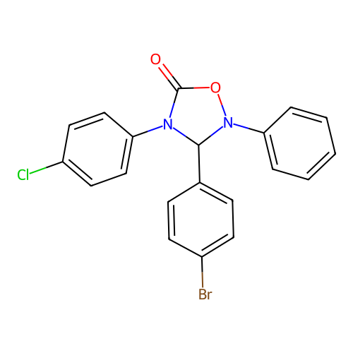 3-(4-Bromophenyl)-4-(4-chlorophenyl)-2-phenyl-1,2,4-oxadiazolidin-5-one structure