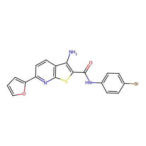 3-amino-N-(4-bromophenyl)-6-(furan-2-yl)thieno[2,3-b]pyridine-2-carboxamide structure