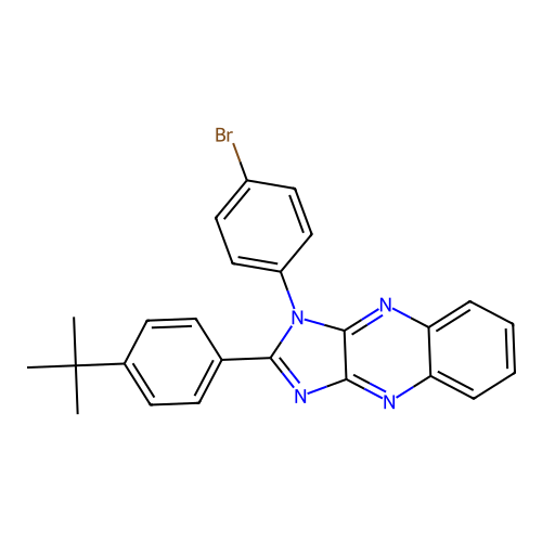 1-(4-bromophenyl)-2-(4-tert-butylphenyl)-1H-imidazo[4,5-b]quinoxaline structure