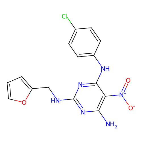 N~4~-(4-chlorophenyl)-N~2~-(furan-2-ylmethyl)-5-nitropyrimidine-2,4,6-triamine structure