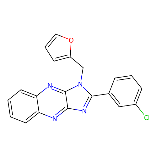2-(3-chlorophenyl)-1-(furan-2-ylmethyl)-1H-imidazo[4,5-b]quinoxaline structure