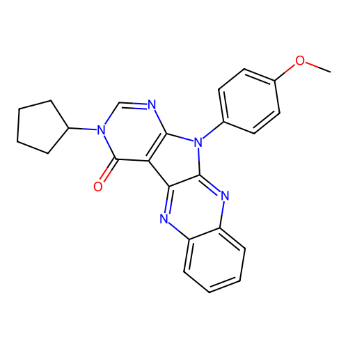 3-cyclopentyl-11-(4-methoxyphenyl)-3H-pyrimido[5',4':4,5]pyrrolo[2,3-b]quinoxalin-4(11H)-one structure