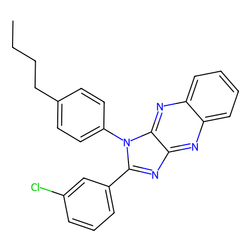 1-(4-butylphenyl)-2-(3-chlorophenyl)-1H-imidazo[4,5-b]quinoxaline structure