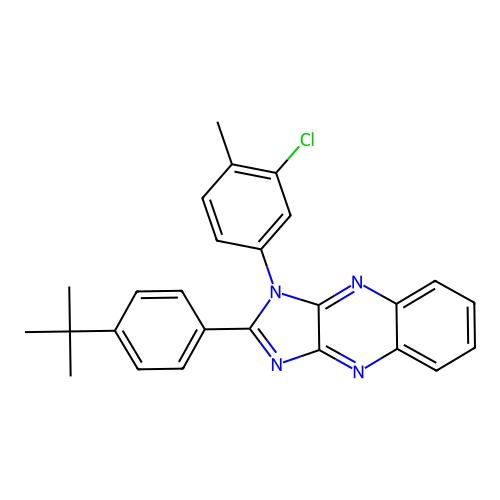 2-(4-tert-butylphenyl)-1-(3-chloro-4-methylphenyl)-1H-imidazo[4,5-b]quinoxaline structure