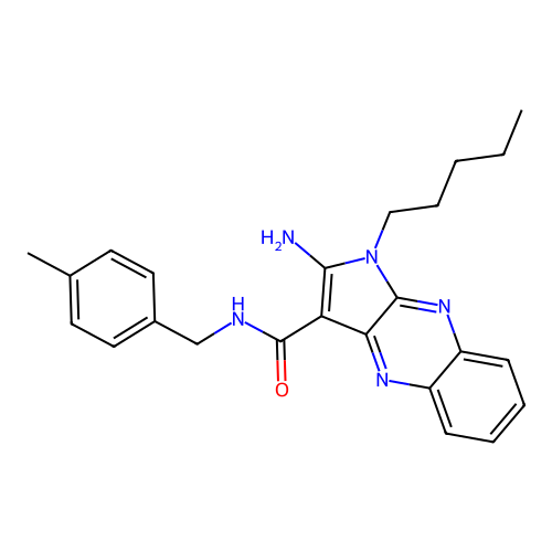 2-amino-N-(4-methylbenzyl)-1-pentyl-1H-pyrrolo[2,3-b]quinoxaline-3-carboxamide structure