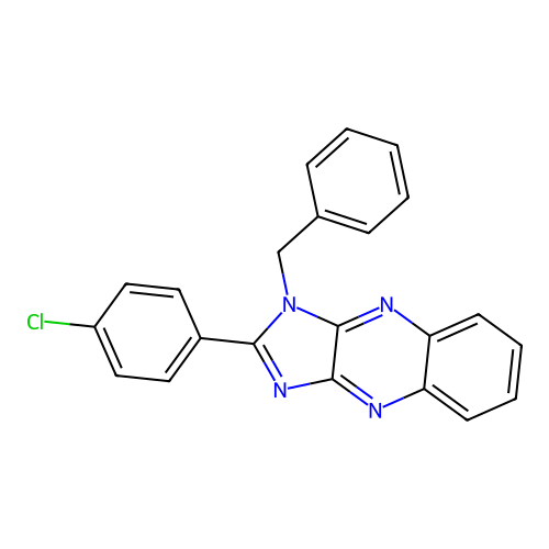 1-benzyl-2-(4-chlorophenyl)-1H-imidazo[4,5-b]quinoxaline structure