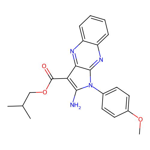 2-methylpropyl 2-amino-1-(4-methoxyphenyl)-1H-pyrrolo[2,3-b]quinoxaline-3-carboxylate structure