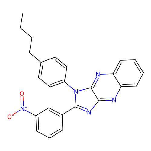 1-(4-butylphenyl)-2-(3-nitrophenyl)-1H-imidazo[4,5-b]quinoxaline structure